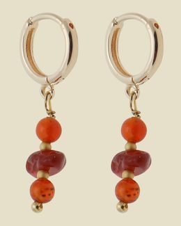 Min Maadan Alensan Agate Gold Stopper Earrings Al2405-6