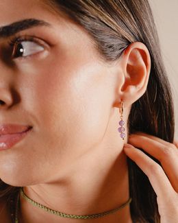 Min Maadan Alensan Amethyst Gold Stopper Earrings Al2405-1
