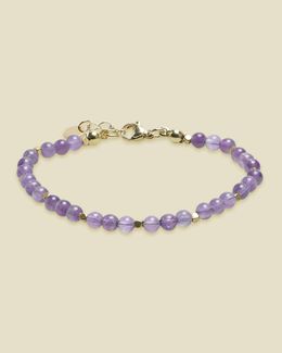 Min Maadan Alensan Amethyst Bracelet with Gold Stopper Al2404-1