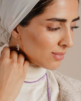 Min Maadan Alensan Aquamarine Gold Stopper Earrings Al2405-5