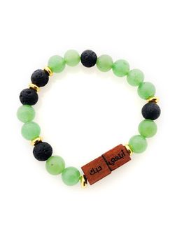 Min Maadan Alensan Aventurine Precious Stones, Lava Beads & Wooden Blocks Sunan Rawatib Bracelet