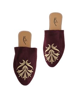 مشكاة حذاء سليبر نسائي قصب - بورغندي وذهبي - المقاس 35 EU